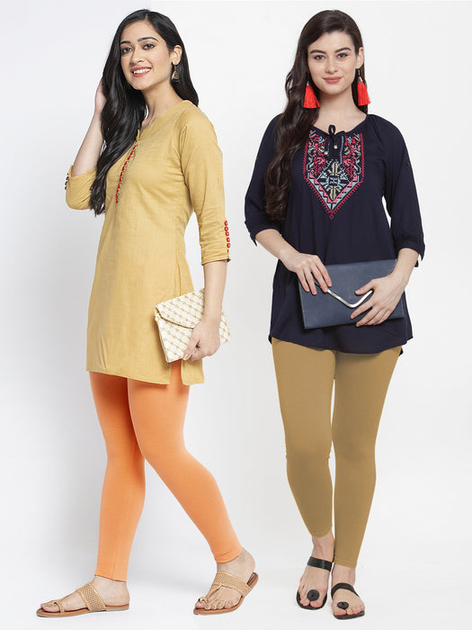Women Gajri Dark Skin Super Combed Cotton Lycra Legging