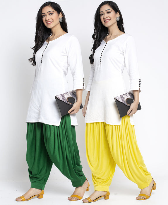 Women Green Lemon Modern Lycra Patiyala salwar