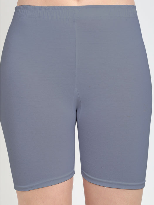 Women Grey Skyblue Four way super commed lycra Cycling Shorts