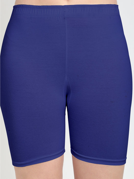 Women Blue Navy Four way super commed lycra Cycling Shorts