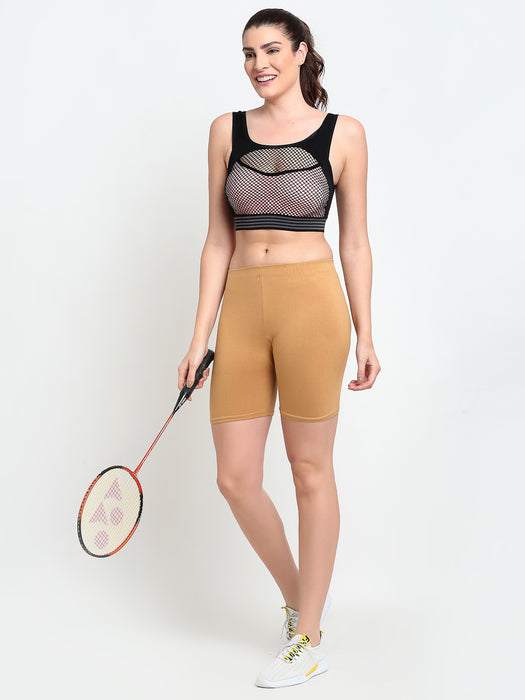 Women Grey Skin Four way super commed lycra Cycling Shorts