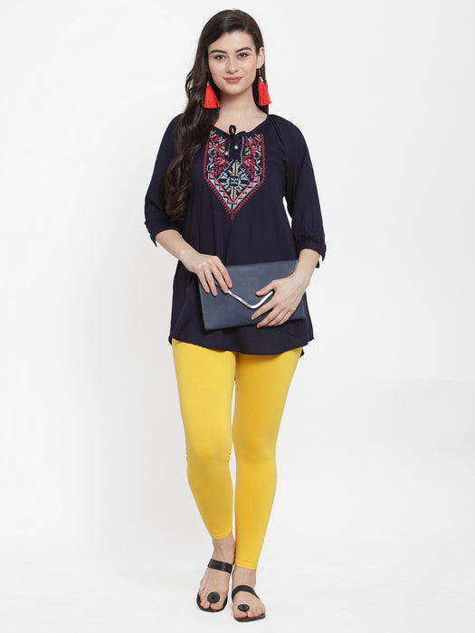 Women Yellow Super combod Cotton Lycra Legging