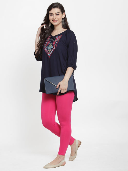 Women Pink Super Combod Cotton Lycra Legging