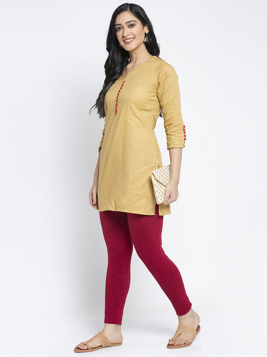 Women Maroon Super combod Cotton Lycra Legging