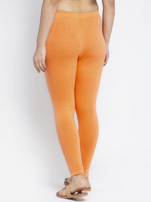 Women Gajri Light Blue Super Combed Cotton Lycra Legging