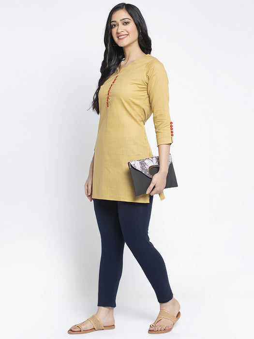 Women Navy Blue Off White Super Combed Cotton Lycra Legging