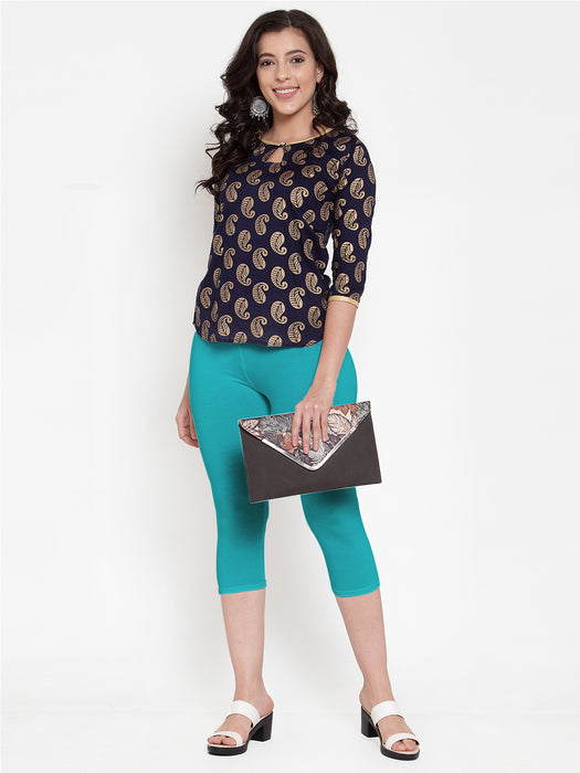 Women Aqua Super Combod Cotton Lycra Capri