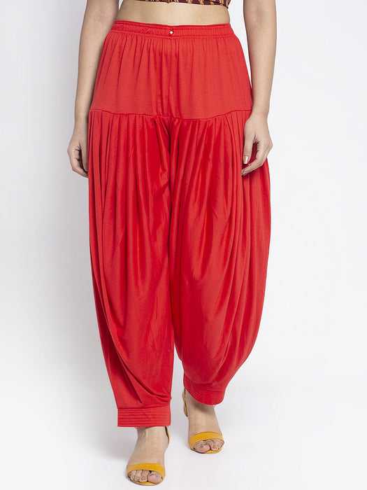 Women Red Modern Lycra Patiyala salwar
