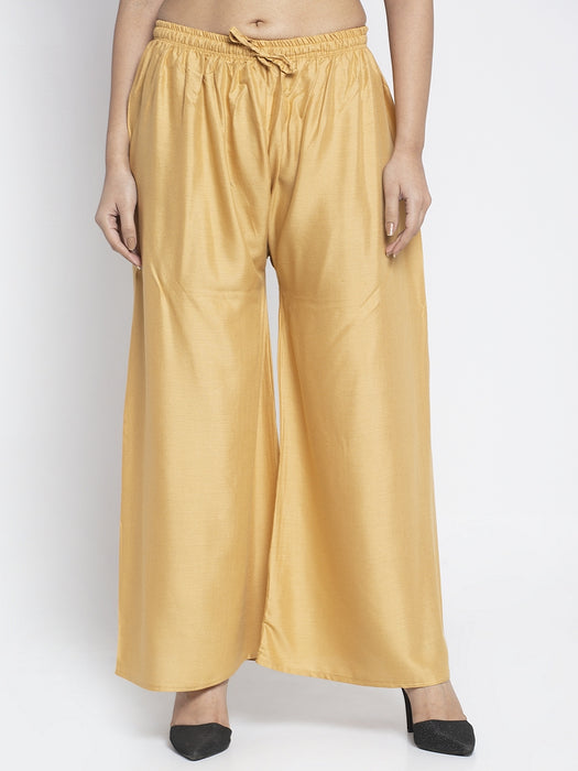 Women Skin Rayon Solid Palazzo