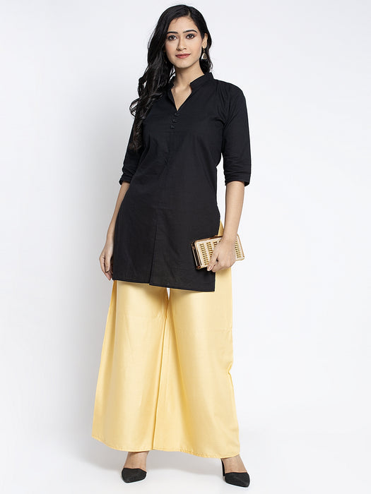 Women Dark Skin Rayon Solid Palazzo