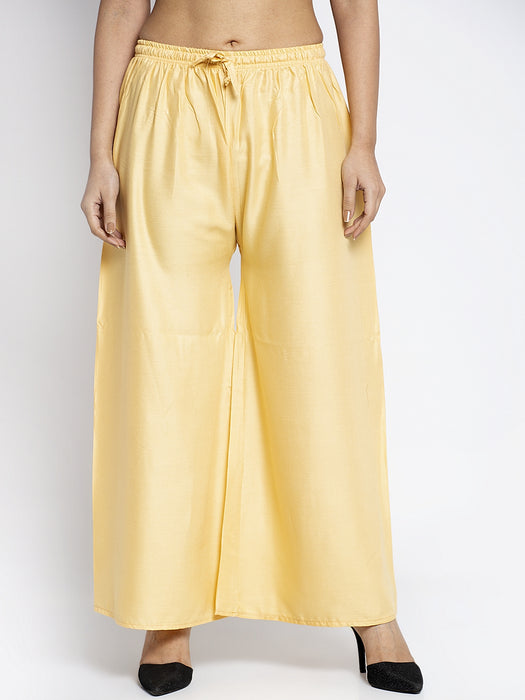 Women Dark Skin Rayon Solid Palazzo