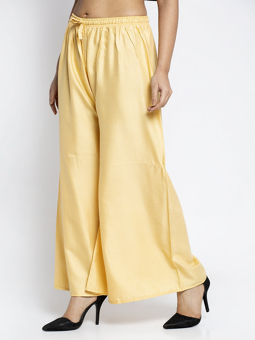 Women Dark Skin Rayon Solid Palazzo