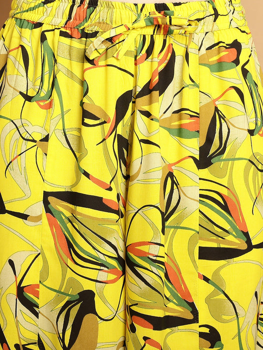 Women Multicolored print Rayon Flower print palazzo 56