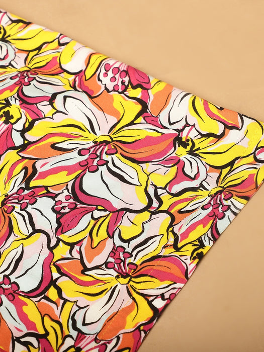 Women Multicolored print Rayon Flower print palazzo 89