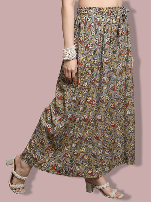 Women multi color Rayon Abstract Printed Palazzo