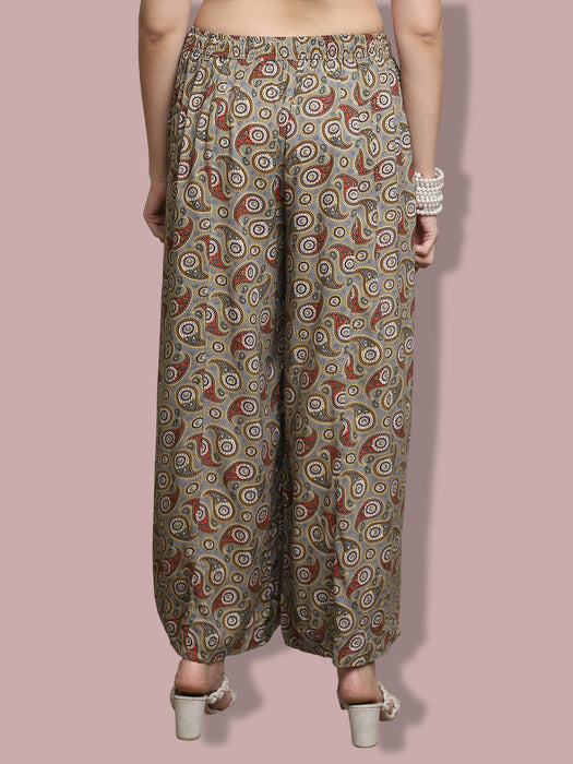 Women multi color Rayon Abstract Printed Palazzo