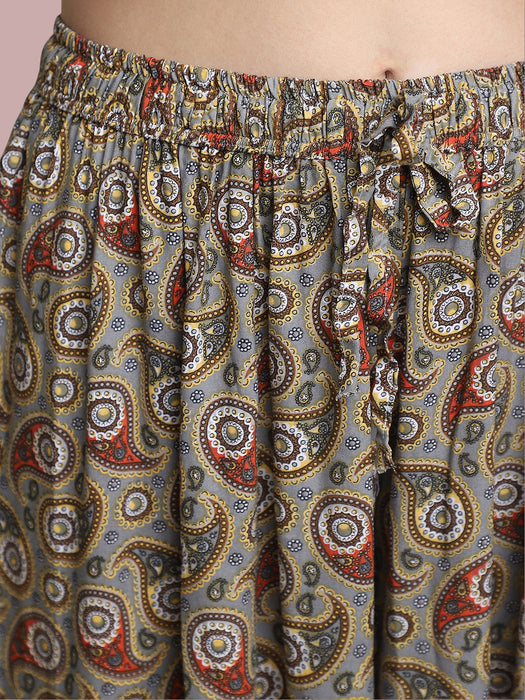 Women multi color Rayon Abstract Printed Palazzo