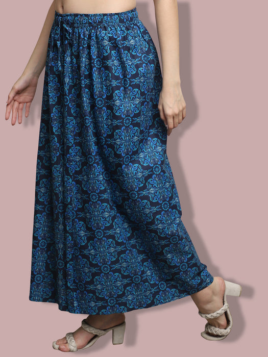 Women multi color Rayon Multi Printed Palazzo