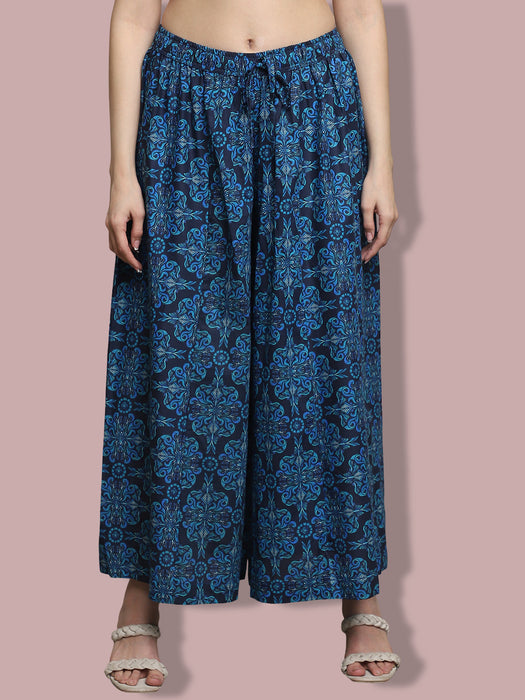 Women multi color Rayon Multi Printed Palazzo