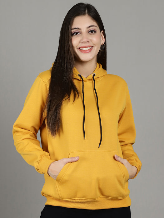 Women Magenta Solid Long Sleeve Hoodie with kangaroo Pocket Sweatshirts