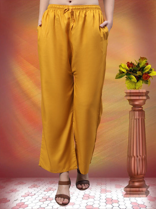 Women Gold Flaired side pocket palazzo