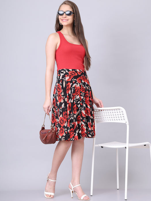 Women Multi color Floral Printed Skirt