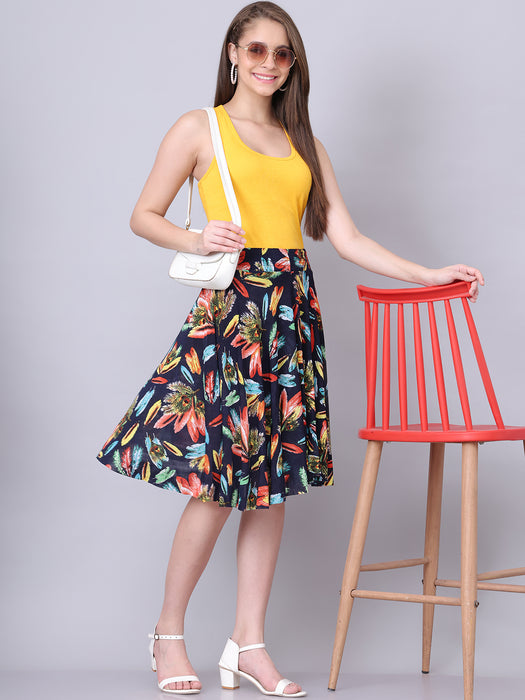 Women Multi color Pankh Printed Skirt