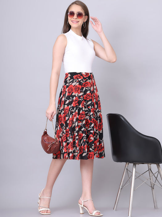 Women Multi color Floral Printed Skirt