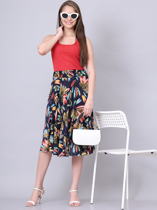 Women Multi color Pankh Printed Skirt