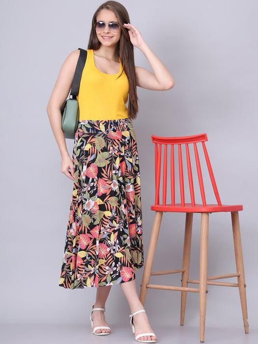 Women Multi color Abstract Printed Skirt