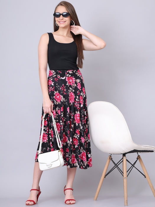 Women Multi color Floral Printed Skirt