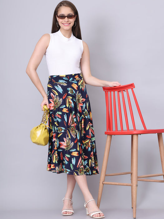 Women Multi color Pankh Printed Skirt