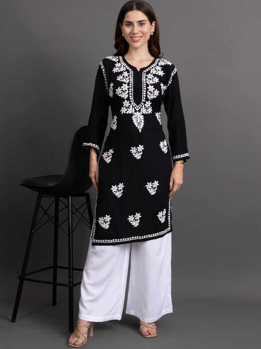 Women White Viscose Rayon Parallel Pocket Palazzo