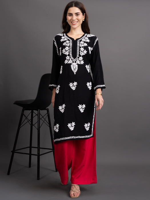 Women Pink Viscose Rayon Parallel Pocket Palazzo