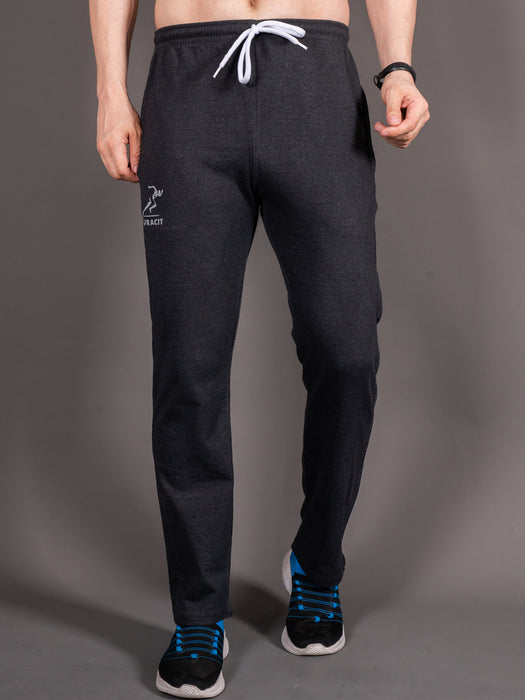 Men Black Solid Side pocket Straight fit joggers