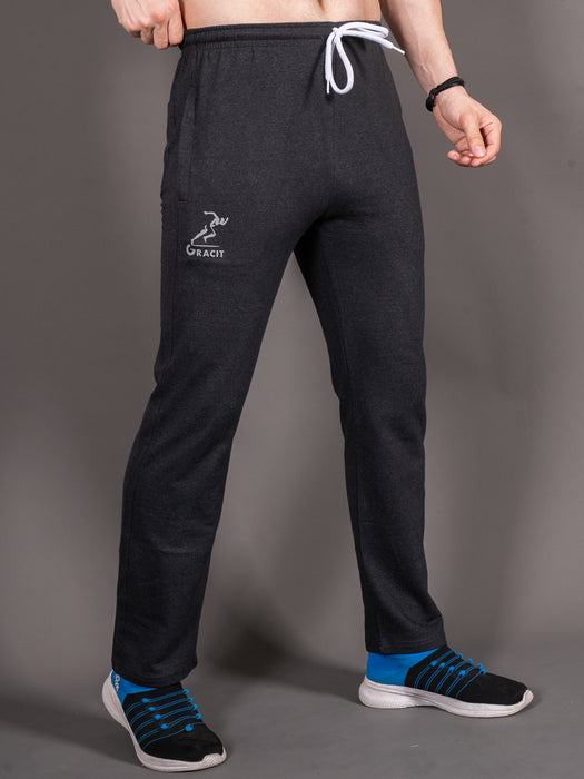 Men Black Solid Side pocket Straight fit joggers