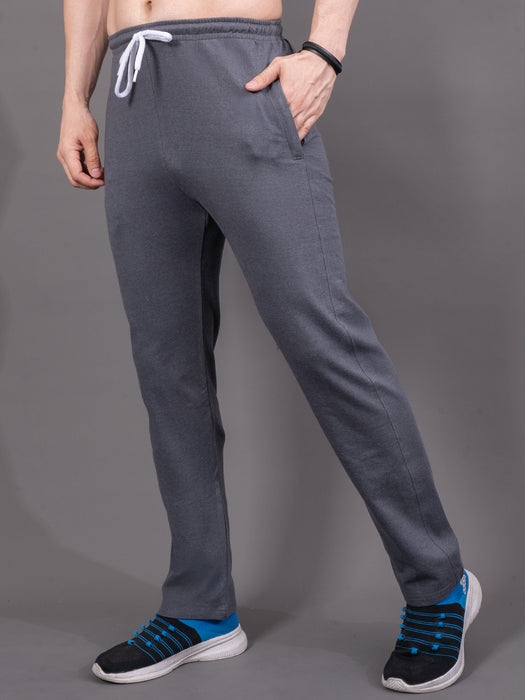 Men Grey Solid Side pocket Straight fit joggers
