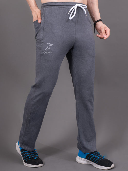 Men Grey Solid Side pocket Straight fit joggers