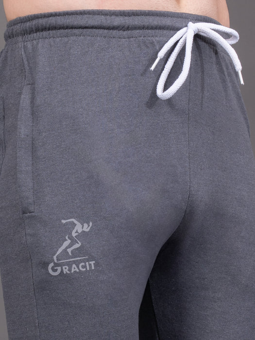 Men Grey Solid Side pocket Straight fit joggers