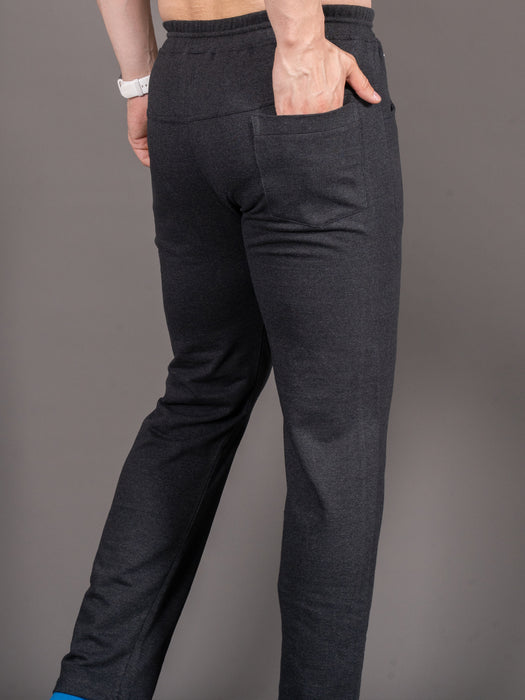 Men Black Solid Front pocket Straight fit joggers