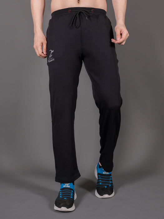 Men Black Solid Cross pocket Straight fit joggers