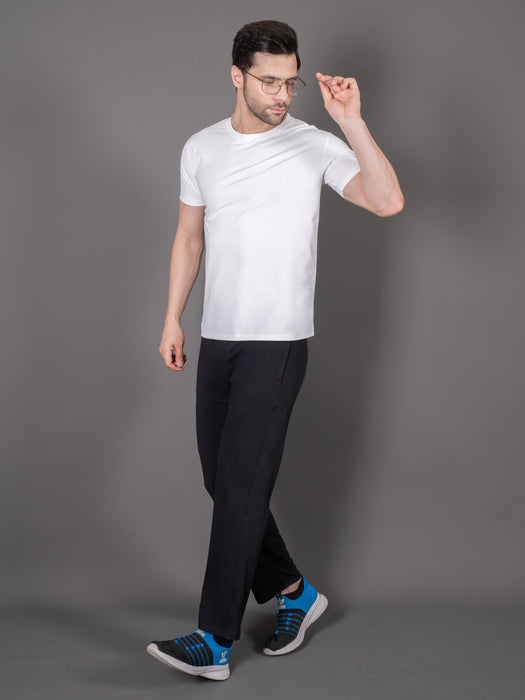 Men Black Solid Cross pocket Straight fit joggers