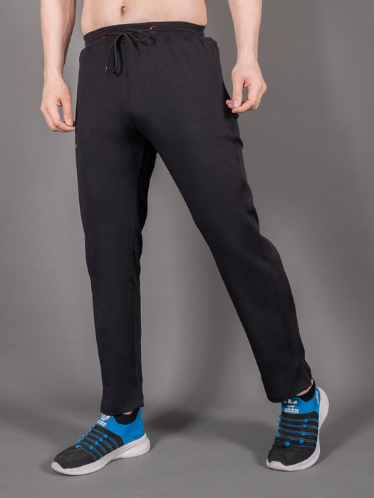 Men Black Solid Cross pocket Straight fit joggers