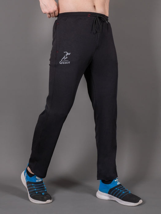 Men Black Solid Cross pocket Straight fit joggers