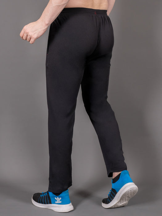 Men Black Solid Cross pocket Straight fit joggers