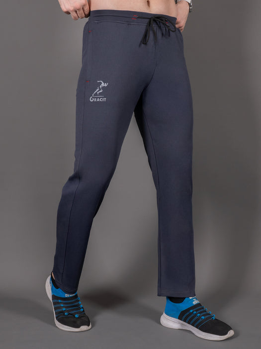 Men Grey Solid Cross pocket Straight fit joggers