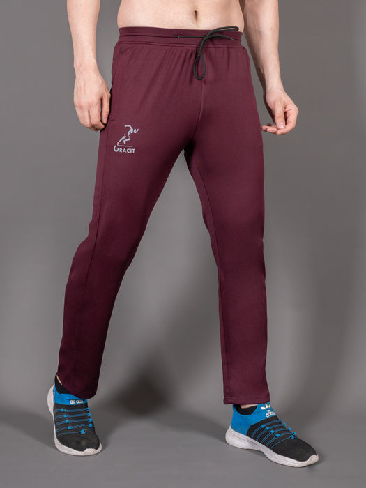 Men Maroon Solid Cross pocket Straight fit joggers