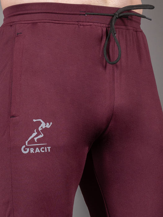 Men Maroon Solid Cross pocket Straight fit joggers