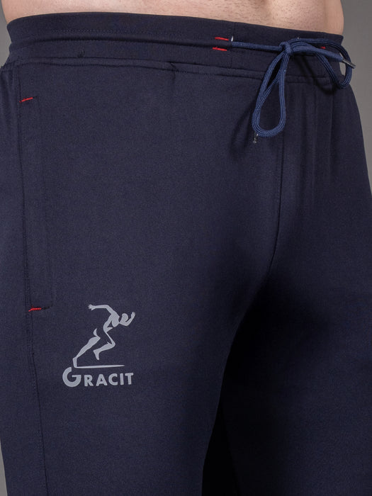Men Navy Blue Solid Cross pocket Straight fit joggers