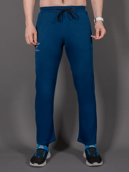 Men Blue Solid Cross pocket Straight fit joggers